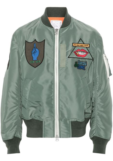 giacca bomber blouson uomo khaki  in nylon SACAI | 24-03524M840