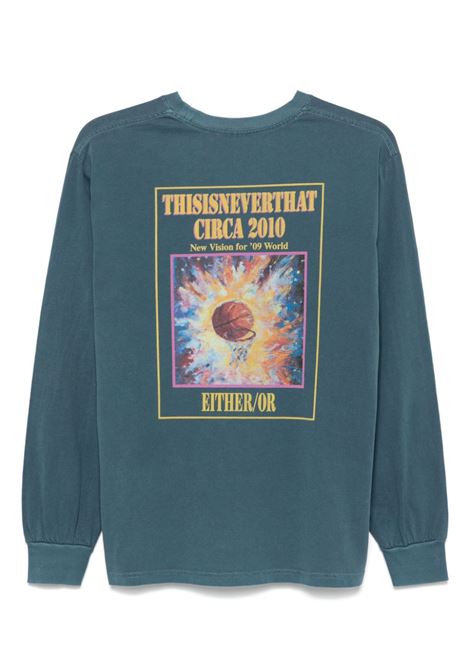 l/s basketball hoop man charcoal in cotton THISISNEVERTHAT | TN243TTSLT04NAV