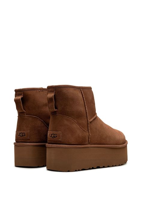 classic mini platform woman chestnut  in leather UGG | 1134991CHE