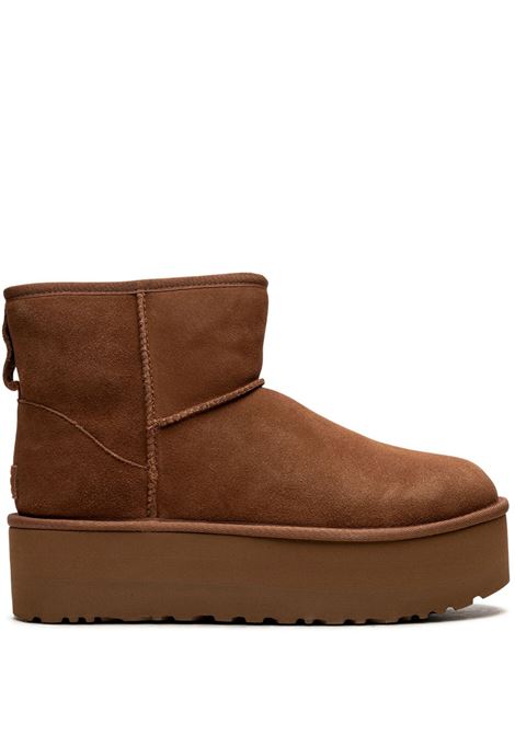 classic mini platform woman chestnut  in leather UGG | 1134991CHE