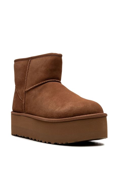 classic mini platform woman chestnut  in leather UGG | 1134991CHE