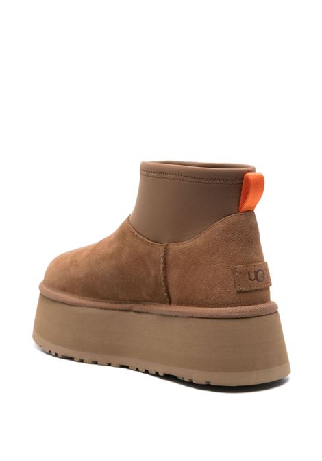 classic mini dipper boots woman chestnut in leather UGG | 1168170CHE