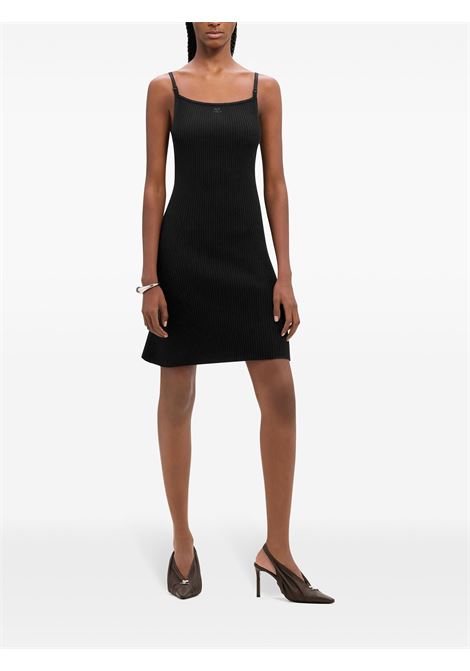 rib knit mini dress woman black in viscose COURRÈGES | 324MRO441FI00019999