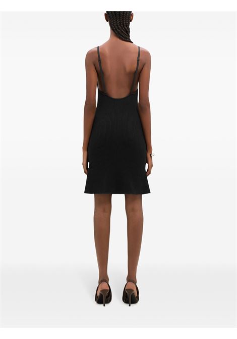 rib knit mini dress woman black in viscose COURRÈGES | 324MRO441FI00019999