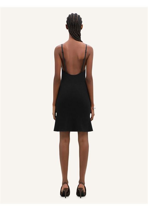 rib knit mini dress woman black in viscose COURRÈGES | 324MRO441FI00019999