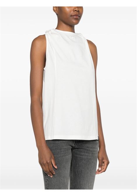 tank top hooded donna bianco in cotone COURRÈGES | 424JDE091JS01750001