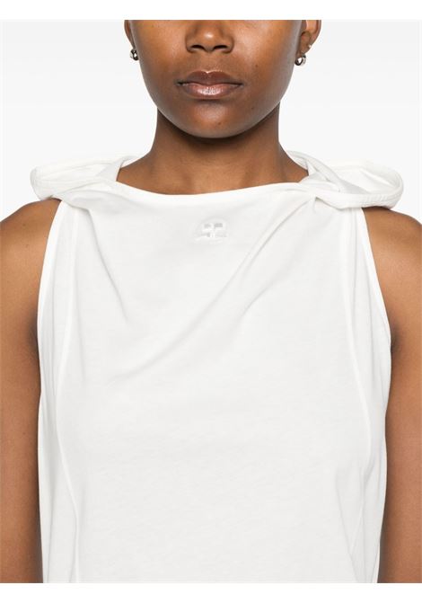 tank top hooded donna bianco in cotone COURRÈGES | 424JDE091JS01750001