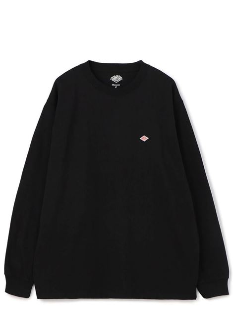 maglia long sleeve uomo nera in cotone DANTON | DT-C0200BLACK