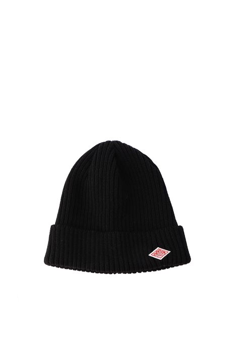 cappello rib knit beanie uomo nero in lana DANTON | DT-H0234BLACK