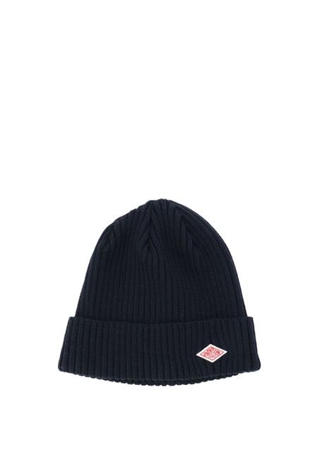 cappello rib knit beanie uomo navy  in lana DANTON | DT-H0234NAVY