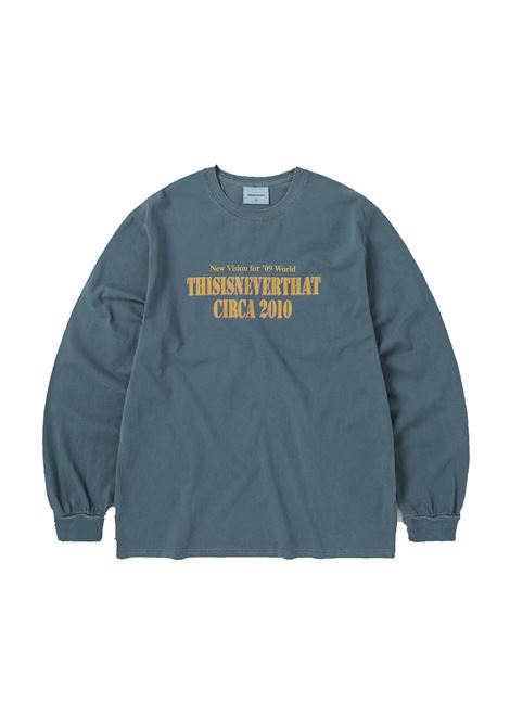 t-shirt l/s baskettball hoodie uomo navy  in cotone THISISNEVERTHAT | TN243TTSLT04NAV