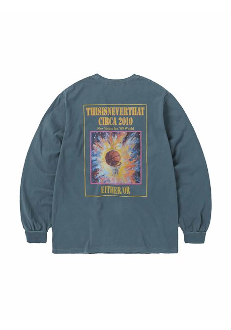 l/s basketball hoop man charcoal in cotton THISISNEVERTHAT | TN243TTSLT04NAV