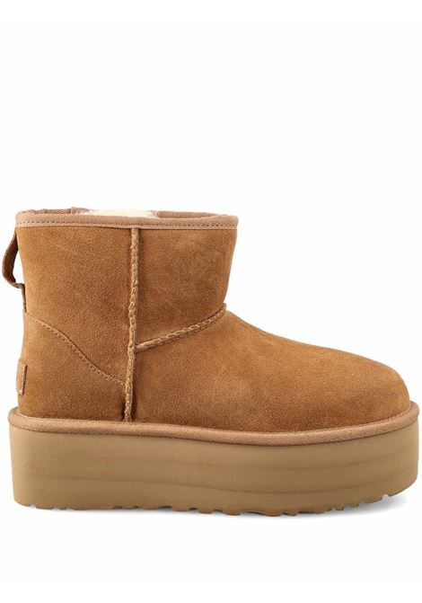 classic mini platform woman chestnut  in leather UGG | 1134991CHE
