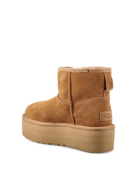 classic mini platform woman chestnut  in leather UGG | 1134991CHE