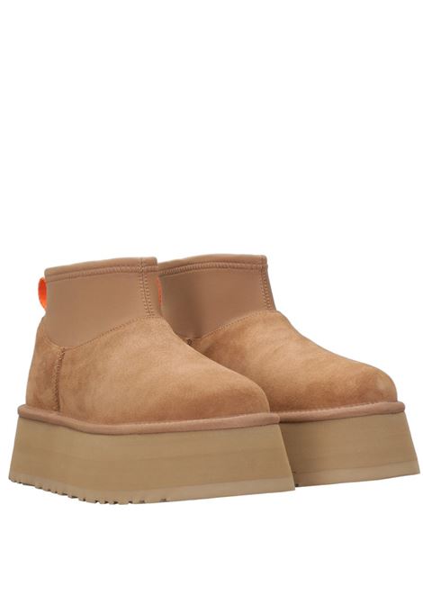 classic mini dipper boots woman chestnut in leather UGG | 1168170CHE