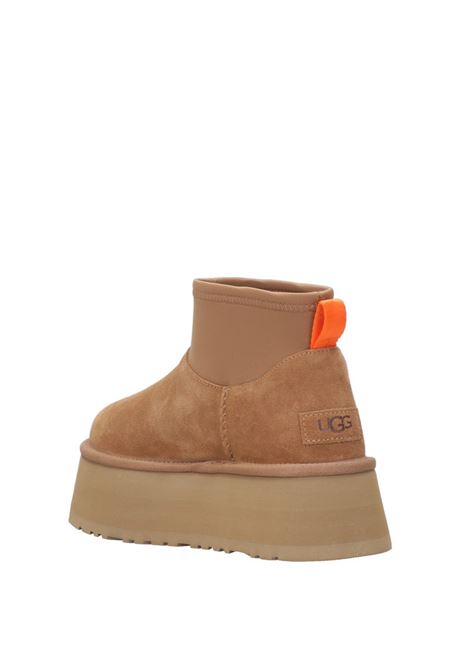 classic mini dipper boots woman chestnut in leather UGG | 1168170CHE