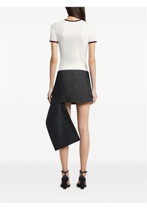 signature contrast t-shirt white and burgundy COURRÈGES | 125JTS017JS0203B211