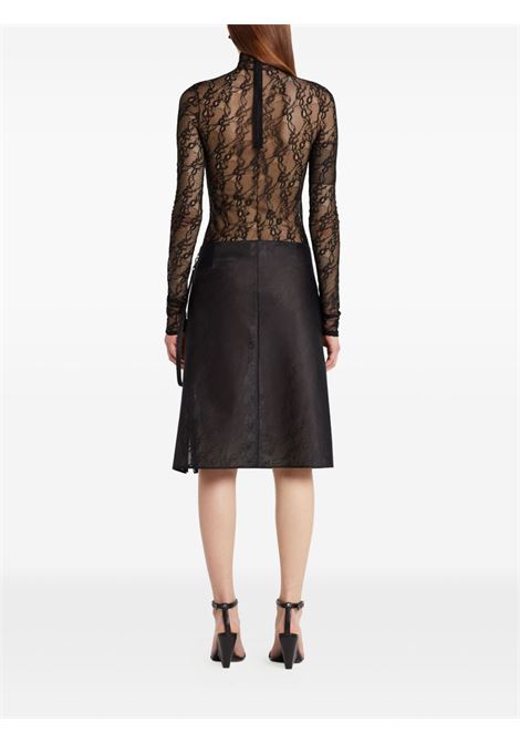 lace mockneck top woman black COURRÈGES | 325CTO444PA01329999