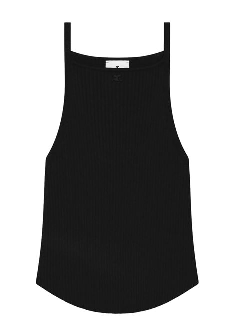 circle rib knit top woman black COURRÈGES | 325MTO450FI00019999