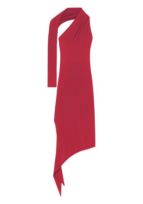 long slash crepe dress woman grenat COURRÈGES | 424JRO523JS01454031