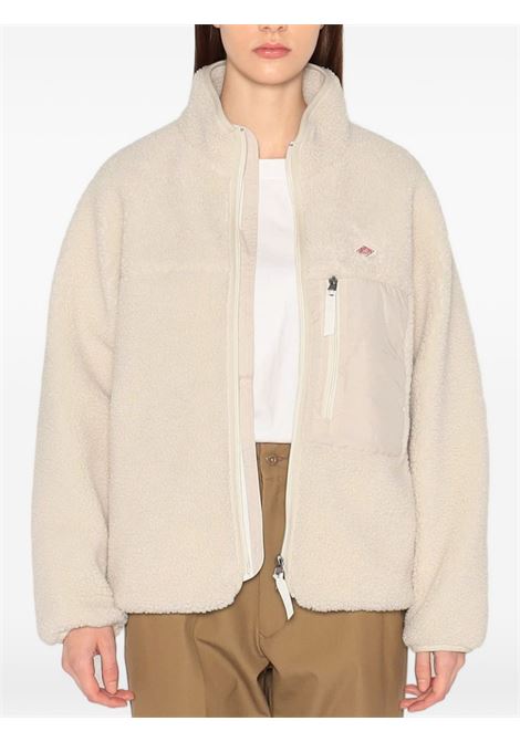 insulation light boa stand collar jacket woman white oyster DANTON | DT-A0194OYSTER