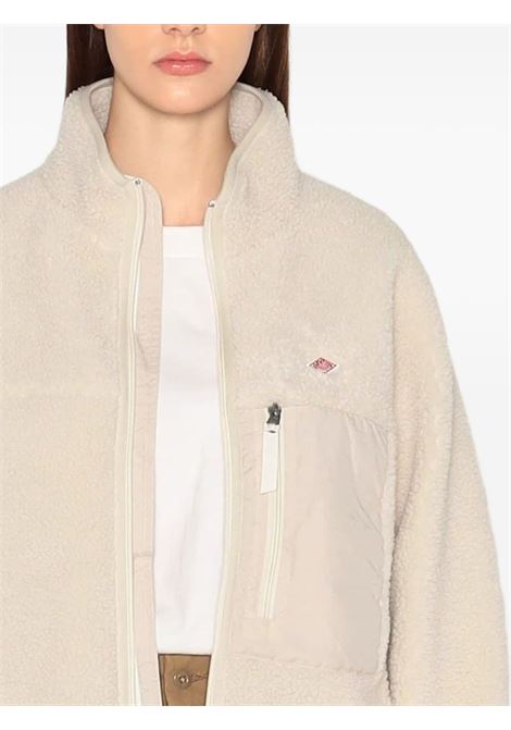 insulation light boa stand collar jacket woman white oyster DANTON | DT-A0194OYSTER