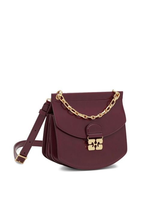 borsa apo-g small chain donna borgogna GANNI | A6744730