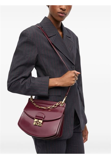 borsa apo-g small chain donna borgogna GANNI | A6744730