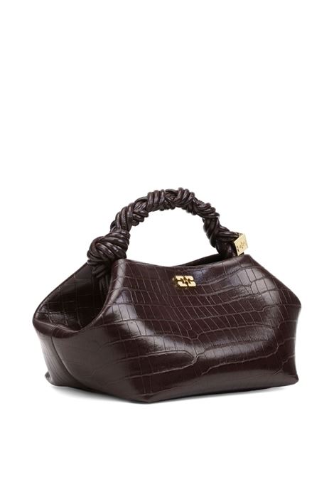 borsa ganni bou small croco cioccolata GANNI | A7165890