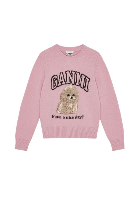 poodle jumper woman pink GANNI | K2499868