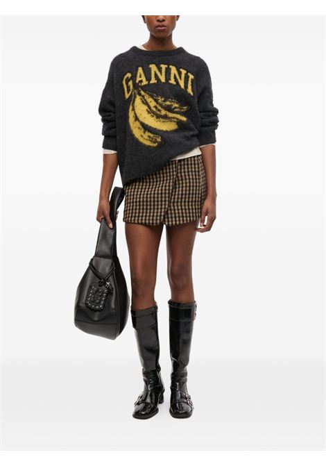 banana graphic sweater donna grey GANNI | K2516252