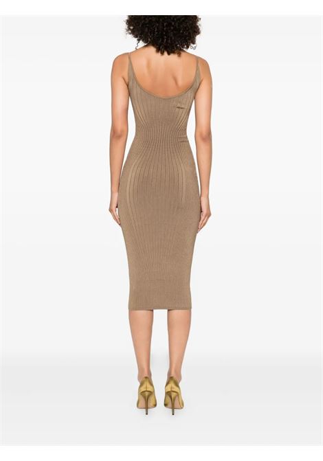 abito sculpting knit dress donna beige scuro MUGLER | 25F2RO162911282040