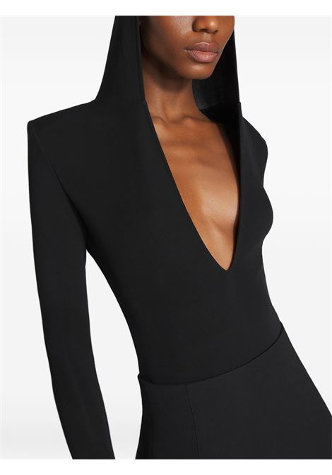 hooded v neck bodysuit woman black MUGLER | 25F3BO028560261999