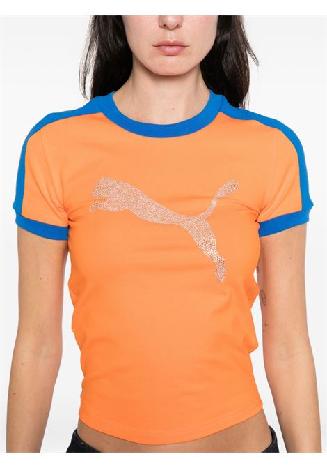 t-shirt t7 slim donna arancione PUMA | 63618445