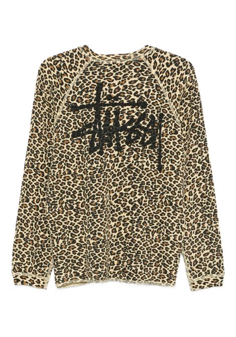 maglia raglan thermal basic uomo leopard STÜSSY | 1140356923