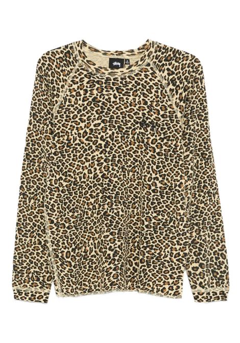 maglia raglan thermal basic uomo leopard STÜSSY | 1140356923