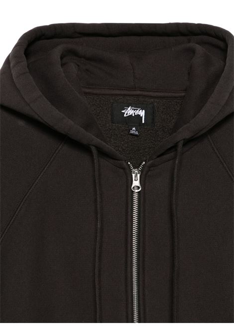 relaxed zip hoodie man black STÜSSY | 1185710034