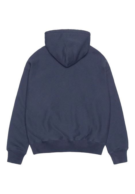felpa felt applique hood uomo navy STÜSSY | 1185910806