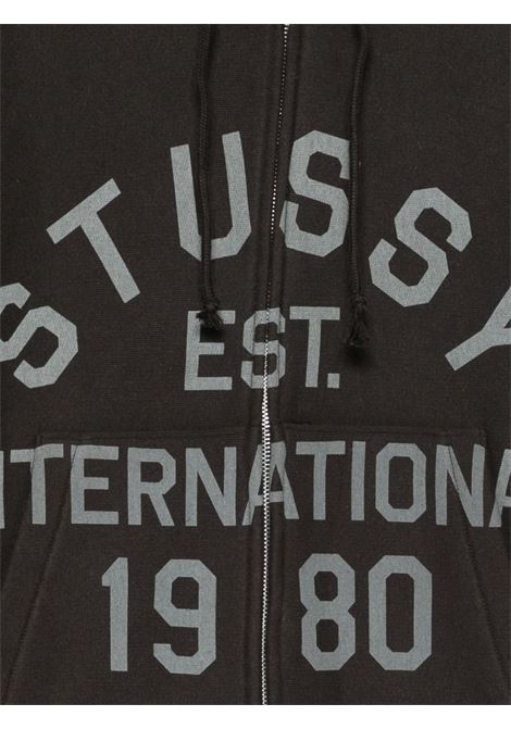 est printed zip hood man black STÜSSY | 1185970001