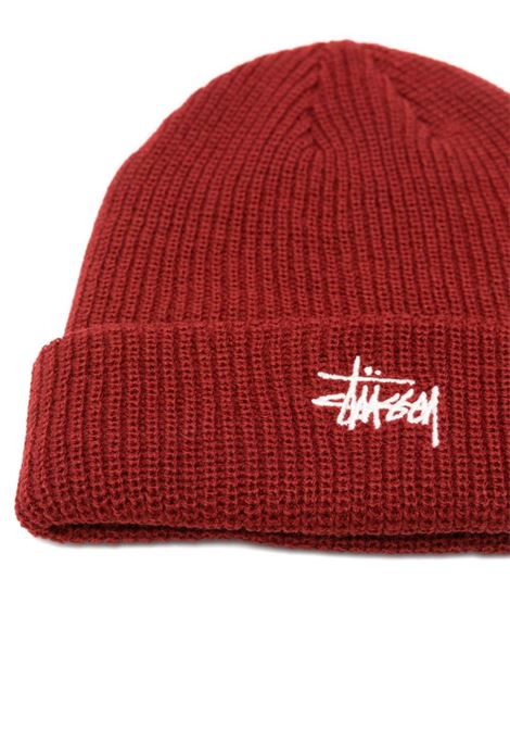 cappello basic cuff beanie uomo rosso scuro STÜSSY | 13210190613