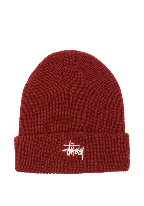 cappello basic cuff beanie uomo rosso scuro STÜSSY | 13210190613