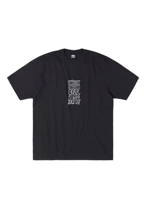 t-shirt authentic gear pigment dyed uomo nera STÜSSY | 19051240090