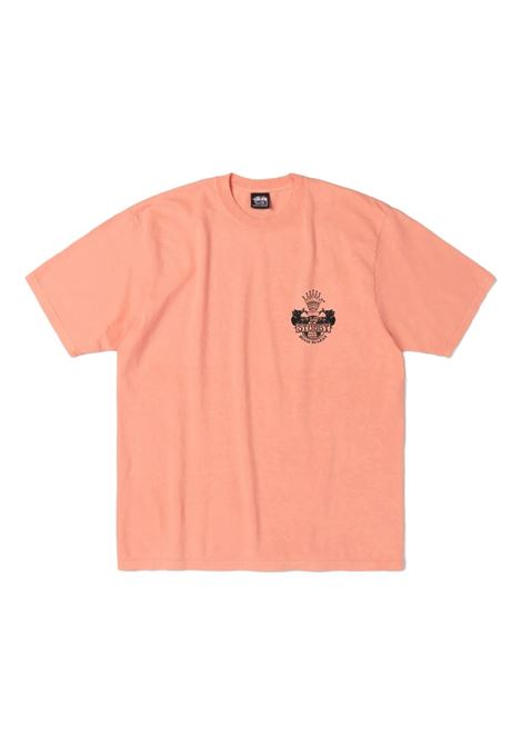 t-shirt built to last pigment dyed uomo pesca STÜSSY | 190512520117