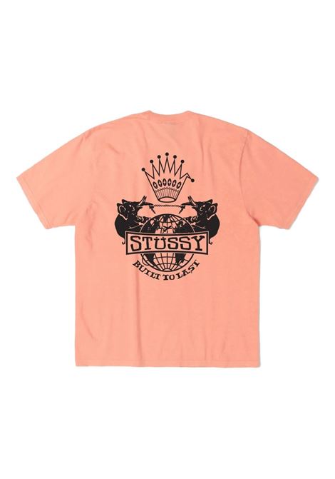t-shirt built to last pigment dyed uomo pesca STÜSSY | 190512520117