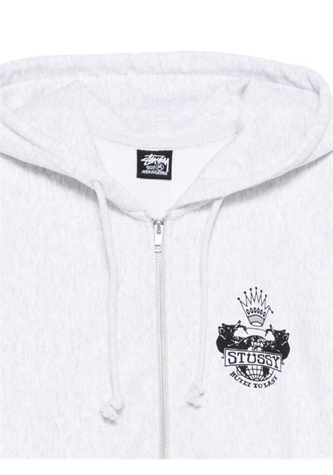 built to last zip hood uomo grigia STÜSSY | 19751250062