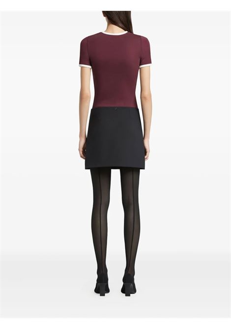 signature contrast t-shirt burgundy COURRÈGES | 125JTS017JS0203B213