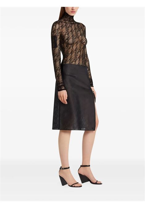 top lace mockneck donna nero COURRÈGES | 325CTO444PA01329999