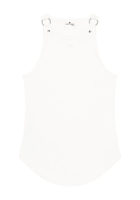 tank top buckle 90's rib woman bianco COURRÈGES | 325JDE142JS01940001