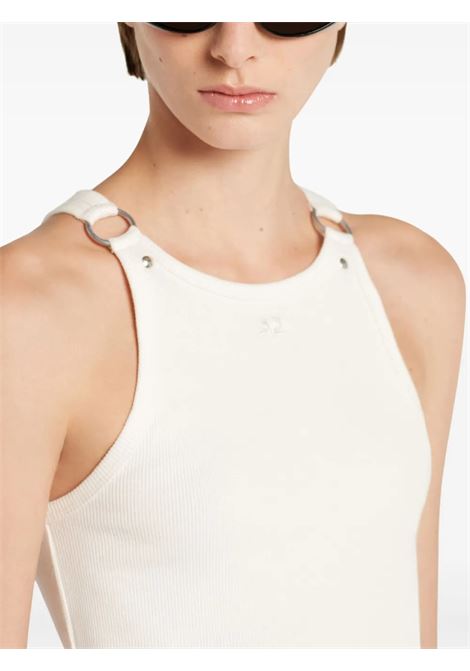 tank top buckle 90's rib woman bianco COURRÈGES | 325JDE142JS01940001