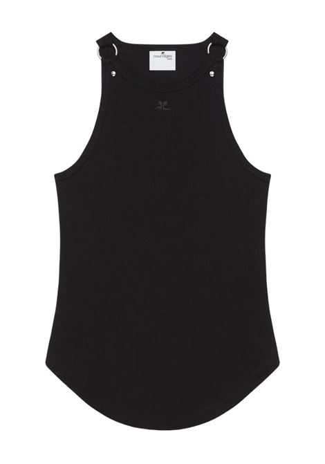 tank top buckle 90's rib woman nero COURRÈGES | 325JDE142JS01949999
